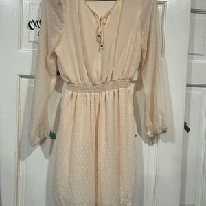 Daniel Rainn Ivory Long Sleeve Dress